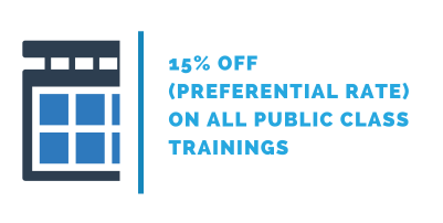 15 percent off on all public trainings