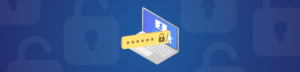 An illustration of a computer with password manager security - Eccentrix