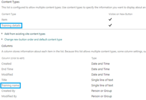 A content type added to the list in SharePoint Online.