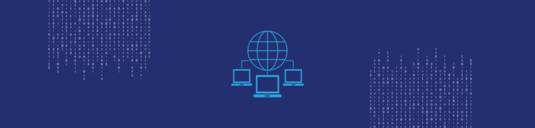 A visual of interconnected computers with binary representation in computer network - Eccentrix